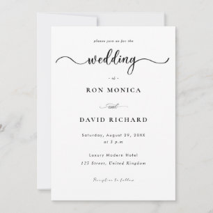 Minimalist Black & White Wedding Invitation