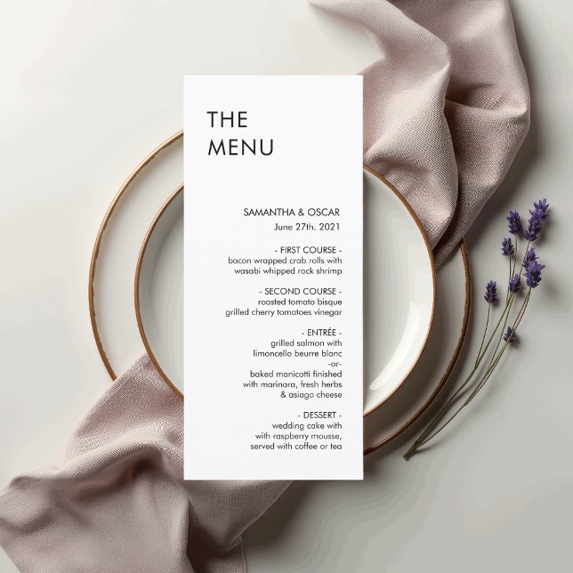 Minimalist Black & White Wedding Menu  (Creator Uploaded)