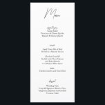 Minimalist Black White Wedding Menu Card<br><div class="desc">Enhance your table settings with this minimalist black and white wedding menu card. Featuring clean typography and a timeless design, this card outlines your reception meal options in style. Fully customisable, it’s perfect for modern, black-tie, or understated wedding themes. A simple yet elegant detail that adds sophistication to your event....</div>