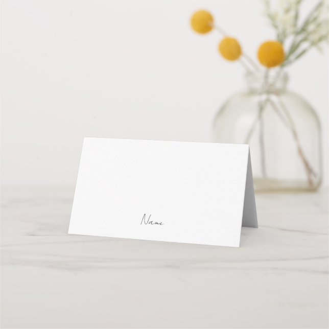 Minimalist Black White Wedding Name Card (Front)