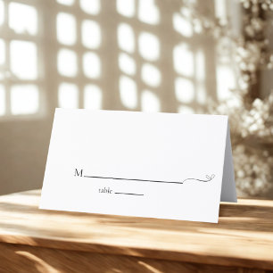 Minimalist Black & White Wedding  Place Card