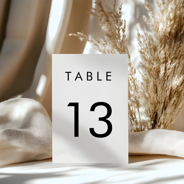 Minimalist Black & White Wedding  Table Number (Creator Uploaded)