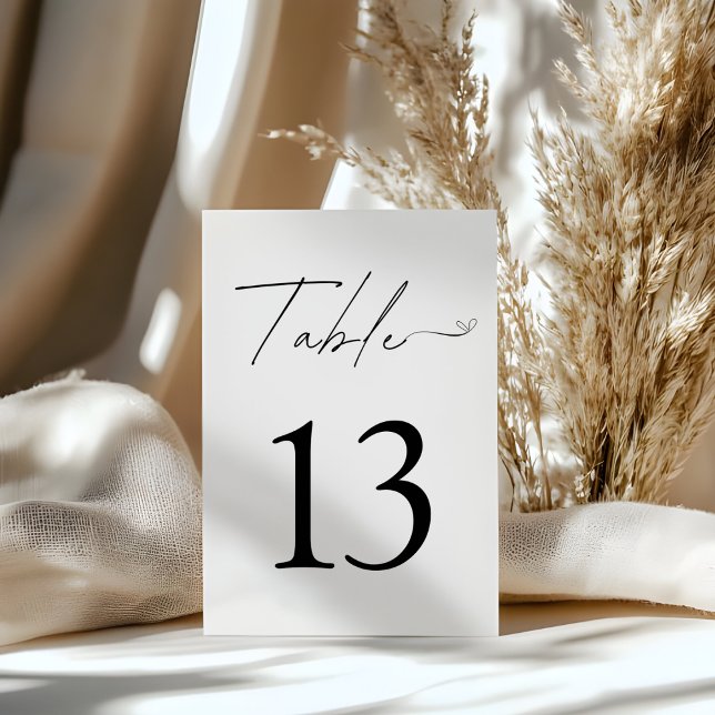 Minimalist Black & White Wedding Table Number (Creator Uploaded)