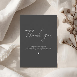 Minimalist Black & White Wedding Thank You Card