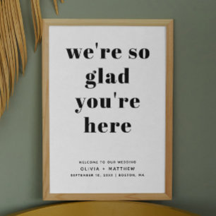 Minimalist Black & White Wedding Welcome Sign