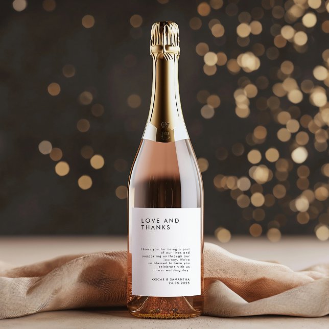 Minimalist Black & White Wedding Wine Label (Creator Uploaded)