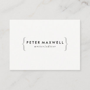 Minimalist Black White with Brackets Business Card