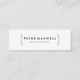 Minimalist Black White with Brackets Mini Business Card