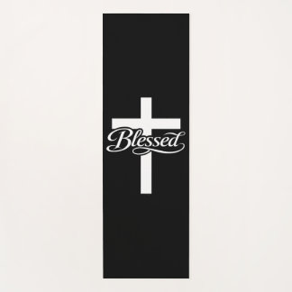 Minimalist Blessed Cross Christian Faith Design Yoga Mat