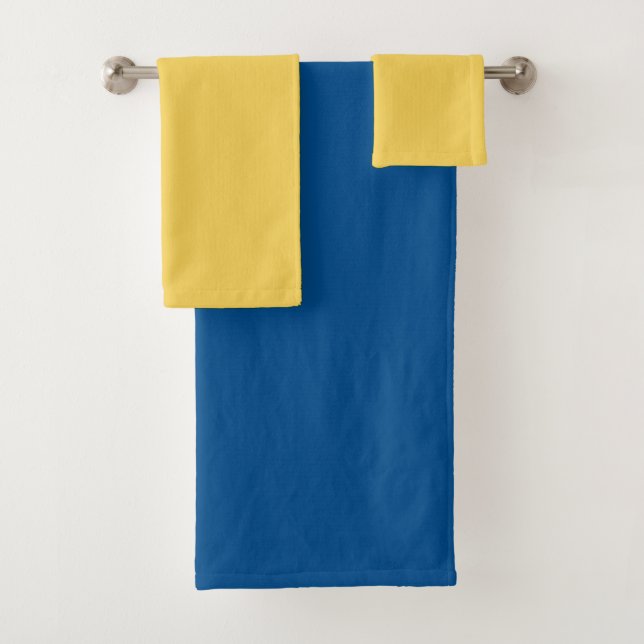 Minimalist Block Colour in Yellow and Blue  Bath Towel Set (Insitu)