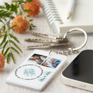 Minimalist Blue 1st Mother's Day Custom Keepsake Key Ring