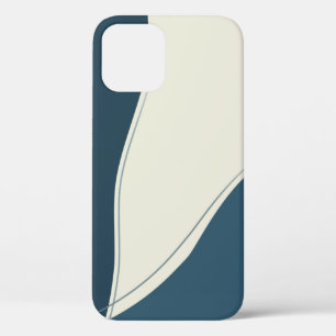 Minimalist Blue and Cream Abstract iPhone 12 Pro Case