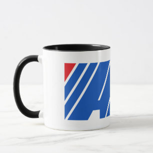 Minimalist Blue and Red Geometric Stripe Mug