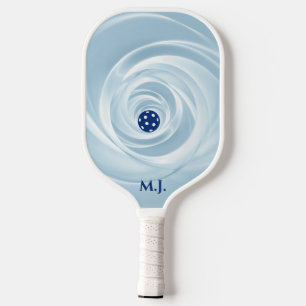 Minimalist Blue and White Modern Monogram Pickleball Paddle