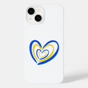 Minimalist Blue and Yellow Hearts Ukraine Inspired Case-Mate iPhone 14 Case