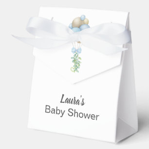 Minimalist Blue Balloons Boy Baby Shower Favour Box