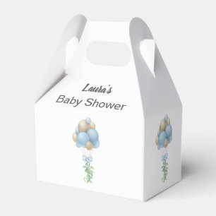 Minimalist Blue Balloons Boy Baby Shower Favour Box