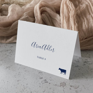 Minimalist   Blue Beef Meal Option Place Cards