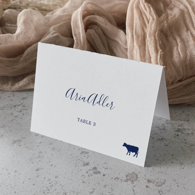 Minimalist | Blue Beef Meal Option Place Cards (Creator Uploaded)