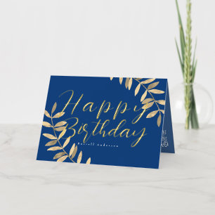 Minimalist Blue Birthday Card