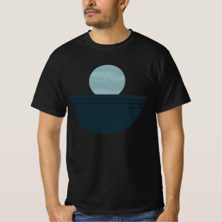 Minimalist Blue Boho Geometric Moon Abstract T-Shi T-Shirt