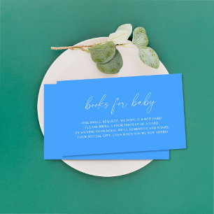 Minimalist blue - books for baby ticket enclosure card