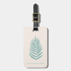 Minimalist Blue Botanical Personalised Stylish Luggage Tag