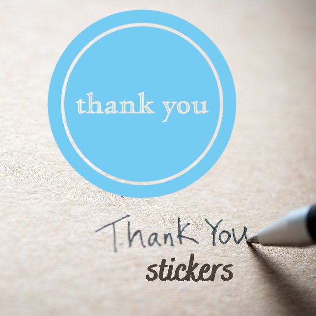 Minimalist Blue Business Thank You Stickers (Creator Uploaded)