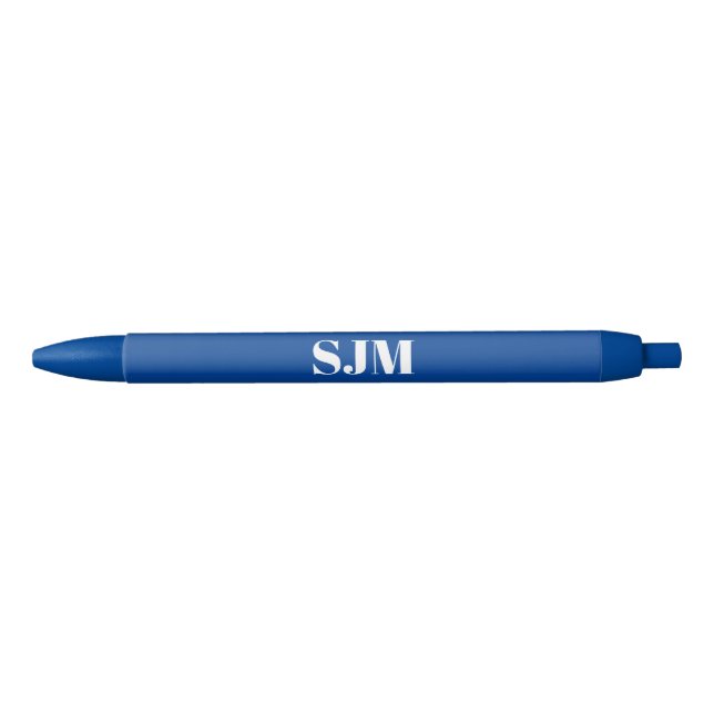 Minimalist blue Custom monogram initials name  Ink Pen (Front)
