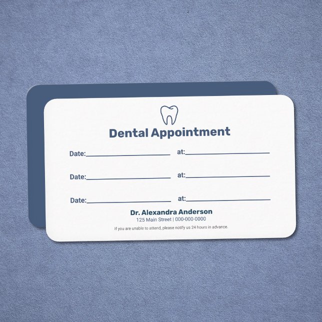 Minimalist Blue - Dental Appointment Card (Minimalist Blue - Dental Appointment Card)