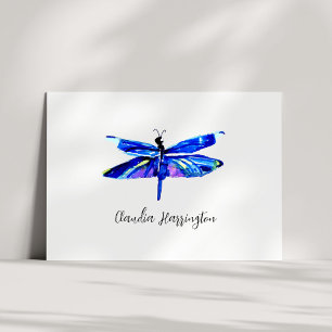 Minimalist Blue Dragonfly Elegant Nature Inspired Note Card