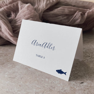 Minimalist   Blue Fish Meal Option Place Cards