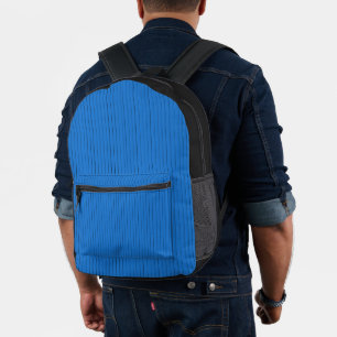 Minimalist Blue Geometric Custom Name Printed Backpack