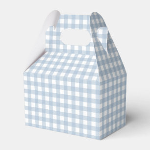 Minimalist Blue Gingham Plaid Pattern Favour Box
