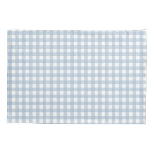 Minimalist Blue Gingham Plaid Pattern Pillowcase