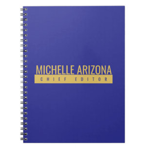 Minimalist Blue & Gold Colour Professional Modern Notebook