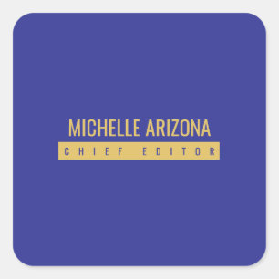 Minimalist Blue & Gold Colour Professional Modern  Square Sticker