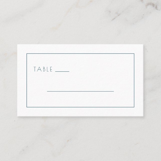 Minimalist Blue Gray Lines Place Card (Front)