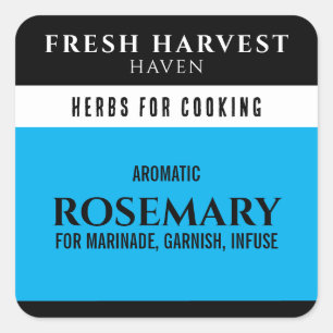 Minimalist Blue Herb Square Sticker