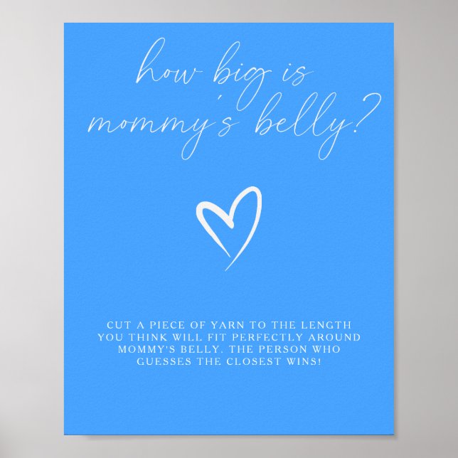 Minimalist blue - how big is mummy's belly game  poster (Front)