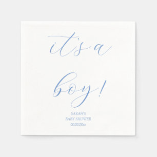 Minimalist Blue It's a Boy Baby Shower Cute Napkin