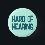 Minimalist Blue Lettering Fun Hard of Hearing 3 Cm Round Badge<br><div class="desc">Let others know your medical needs with this simple deafness badge by JessicaAmber. This button features the slogan 'Hard of Hearing' in a fun font, over a plain blue background. You can edit the text and colours as needed. ⭐ For more physical health pins, visit my store Zazzle.com/Elder_Vitality ⭐ For...</div>