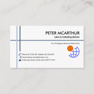 Minimalist Blue Lines Global Import Export Business Card