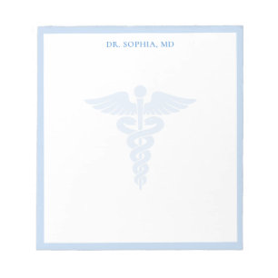Minimalist Blue Medical Logo Personalised Doctor Notepad