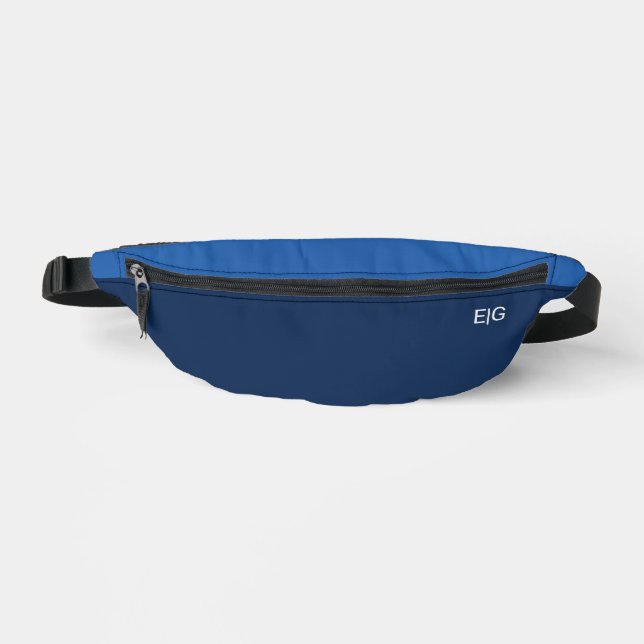 Minimalist Blue Monogram Bum Bags (Front)