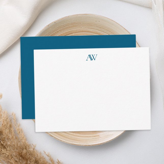 Minimalist Blue Monogram Card (Creator Uploaded)