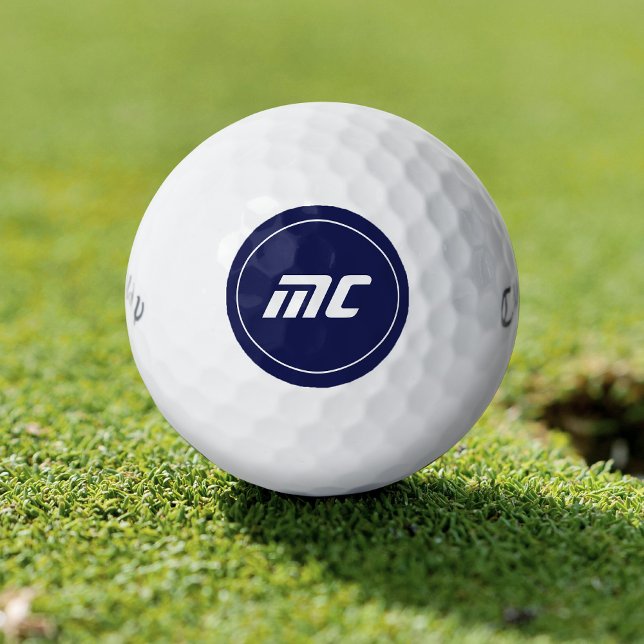 Minimalist Blue Monogram Modern Name Golf Balls (Minimalist Blue Monogram Modern Name Golf Balls)