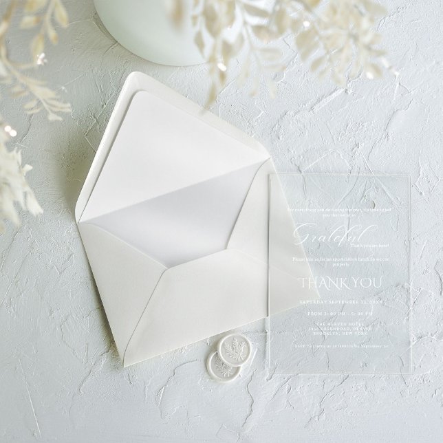 Minimalist blue navy & white script appreciation  acrylic invitations (Creator Uploaded)