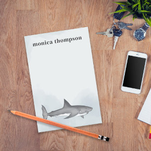Minimalist Blue Ocean Shark Custom Post-it Notes