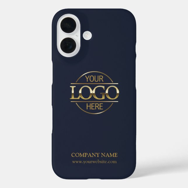 Minimalist Blue Promotional Company Business Logo Case-Mate iPhone Case (Back)